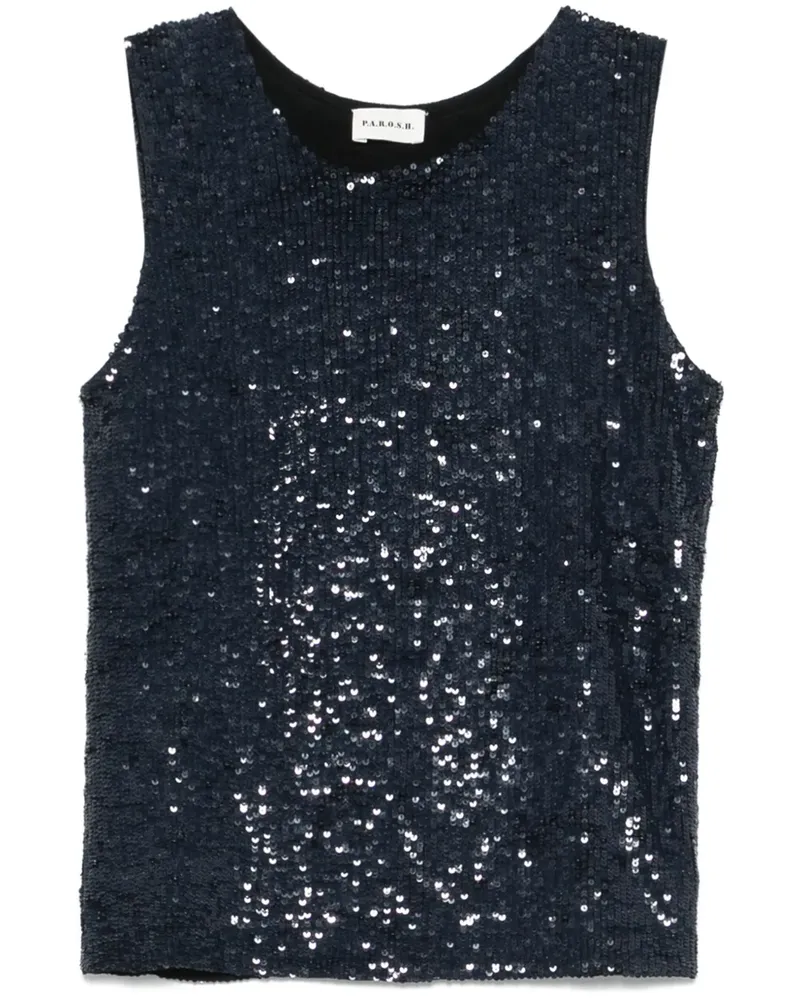 P.A.R.O.S.H. P.A.R.O H. Tanktop mit Pailletten - Blau Blau