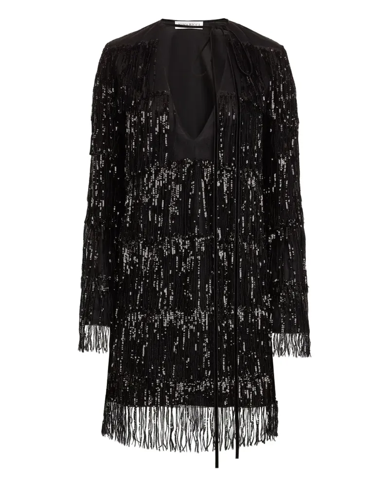 Nina Ricci Minikleid mit Pailletten - Schwarz Schwarz