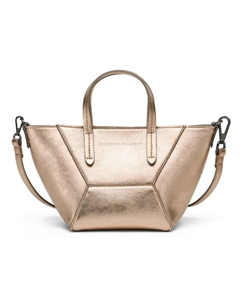 Brunello Cucinelli Mini BC Duo Lamé-Tote Bag - Gold Gold