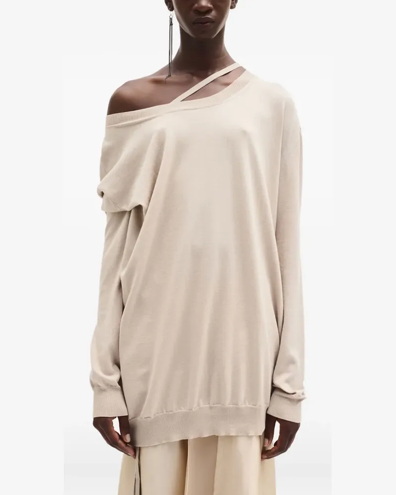Ann Demeulemeester Schulterfreies Helle Sweatshirt - Nude Nude