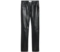 Lederhose mit geradem Schnitt - Schwarz