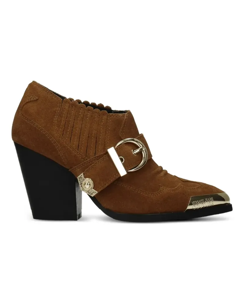 Versace Jeans buckle-strap suede ankle boots - Braun Braun