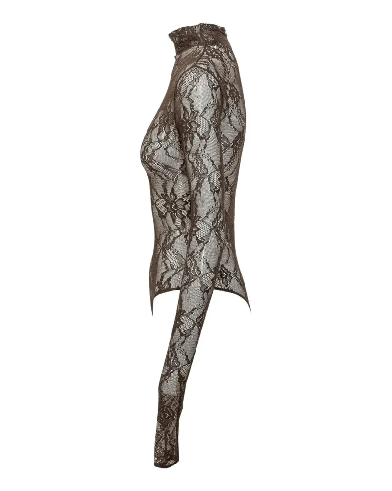 ANDAMANE Ziggy floral-lace bodysuit - Braun Braun
