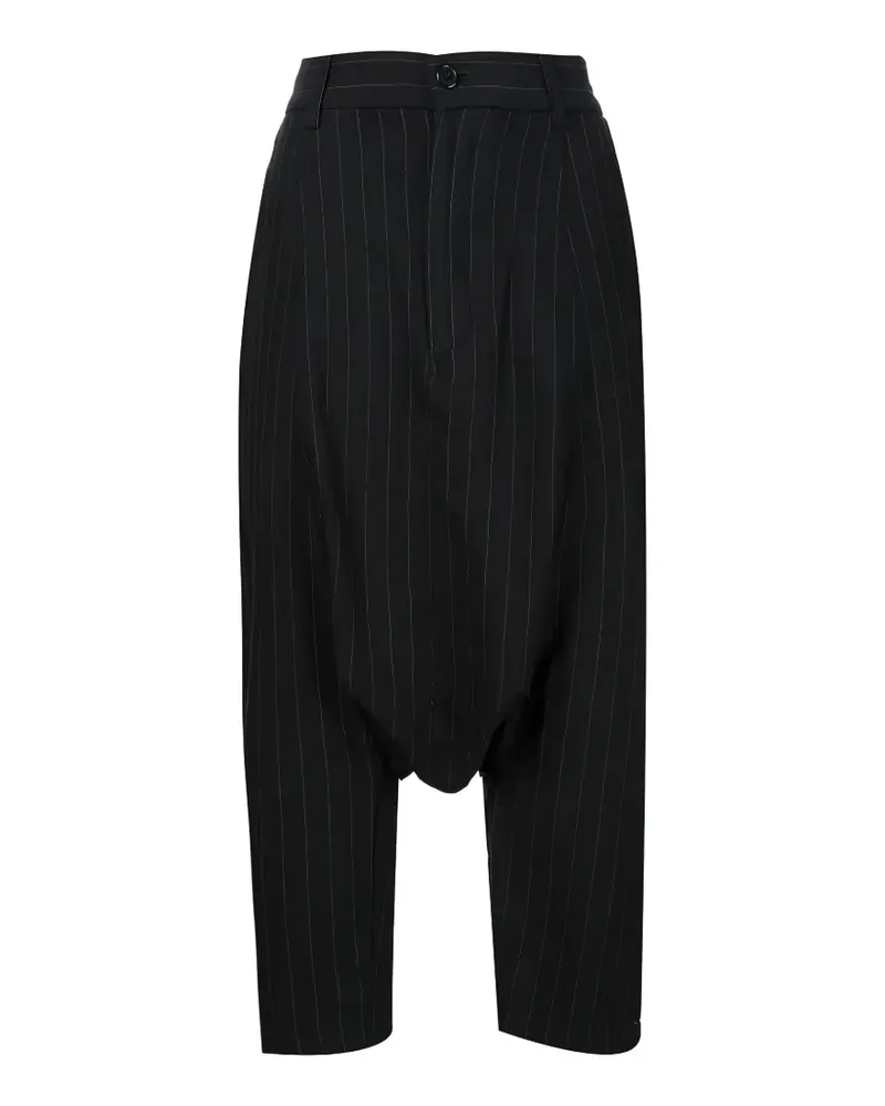 Comme des Garçons pinstripe drop-crotch trousers - Schwarz Schwarz