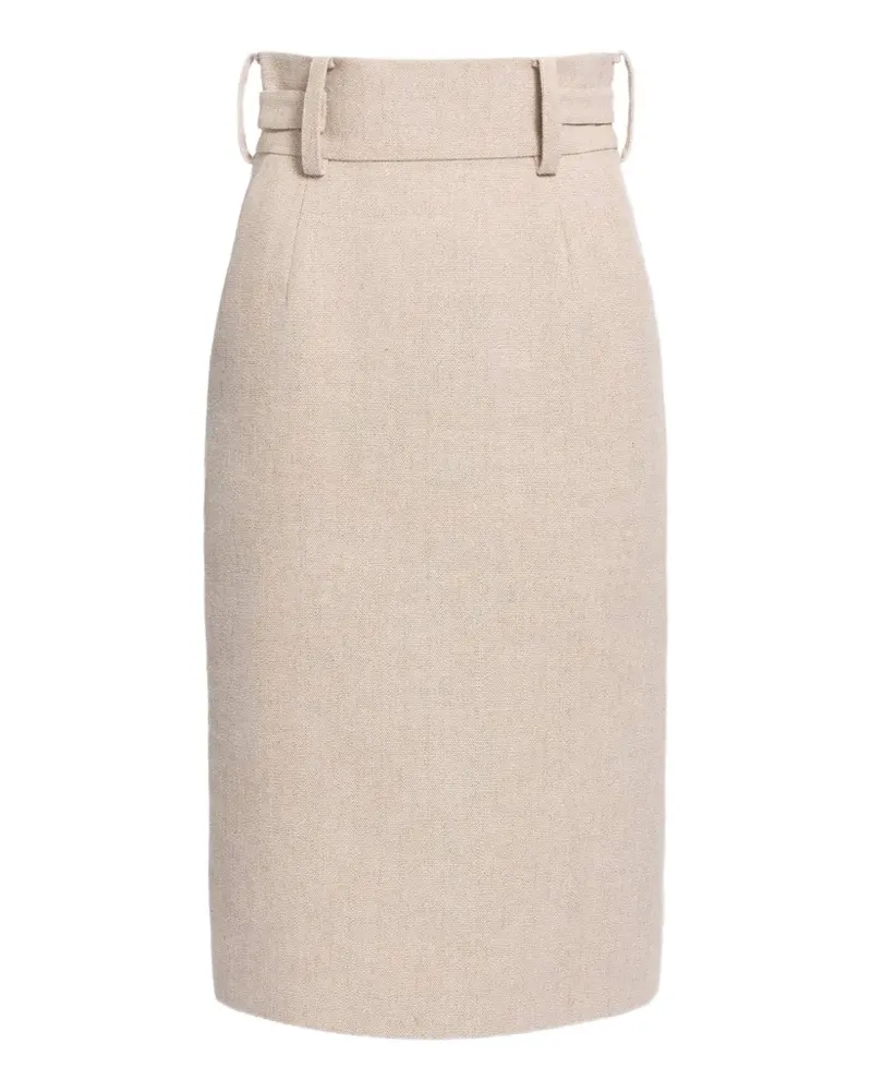Elie Saab Schmaler Midirock mit Gürtel - Nude Nude