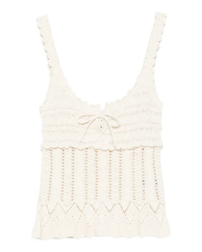 Isabel Marant Neves ribbon crochet tank top - Nude Nude