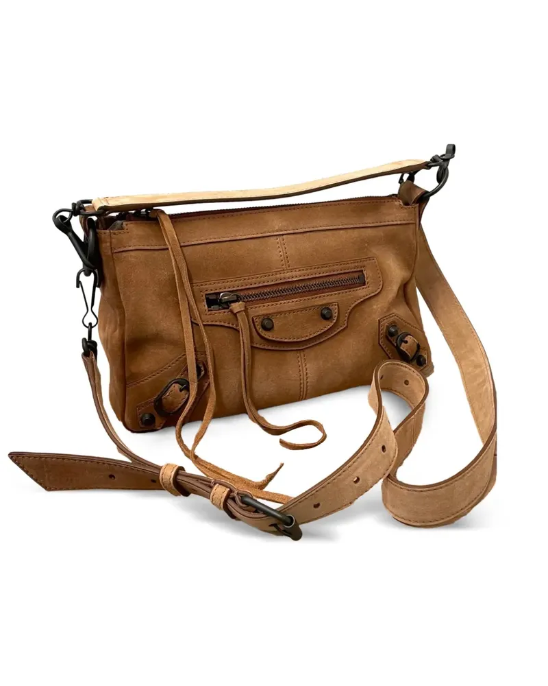 Balenciaga Le City Moto Schultertasche - Braun Braun