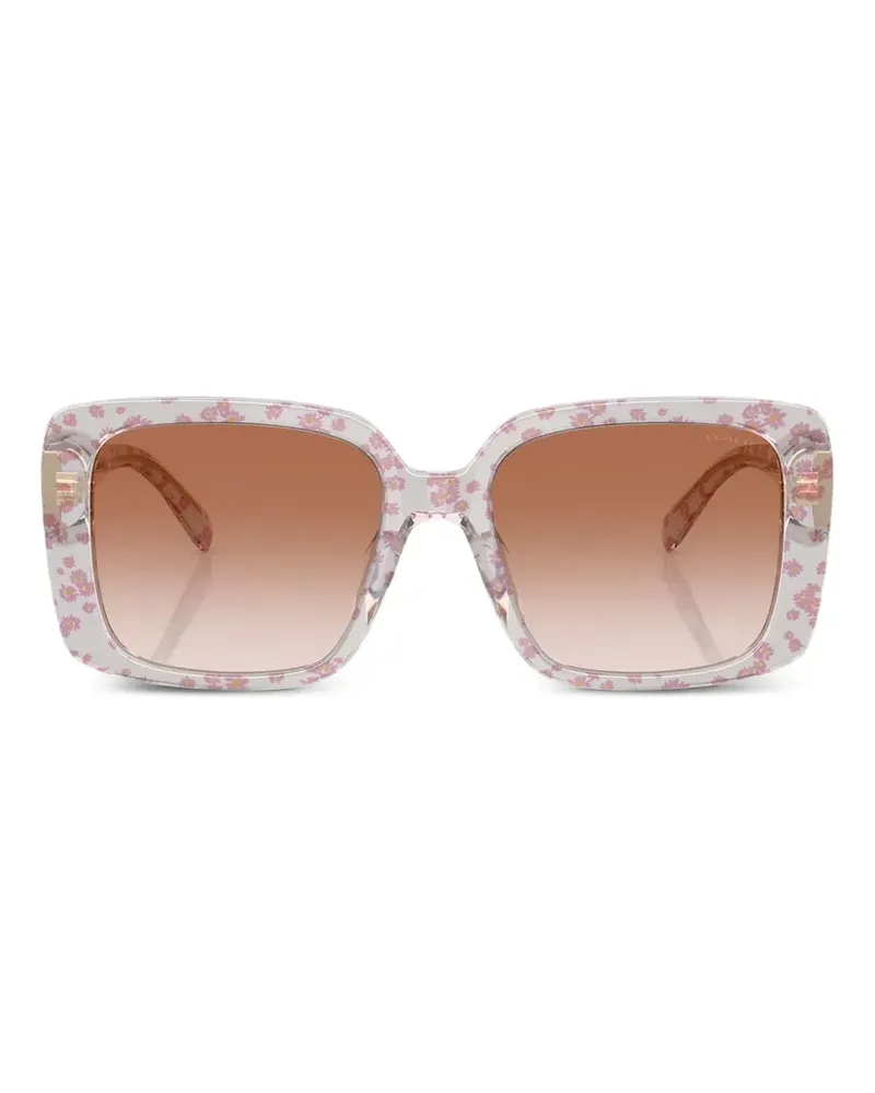 Coach floral-print square-frame sunglasses - Rosa Rosa
