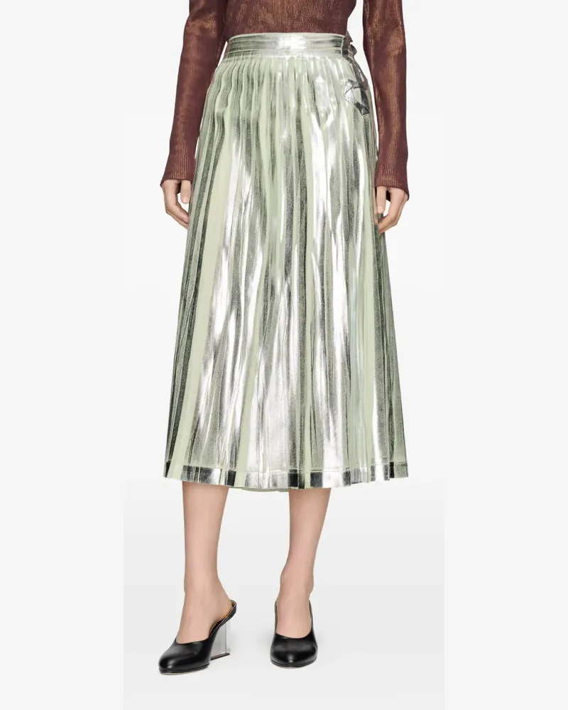 Maison Margiela Faltenrock im Metallic-Look - Silber Silber