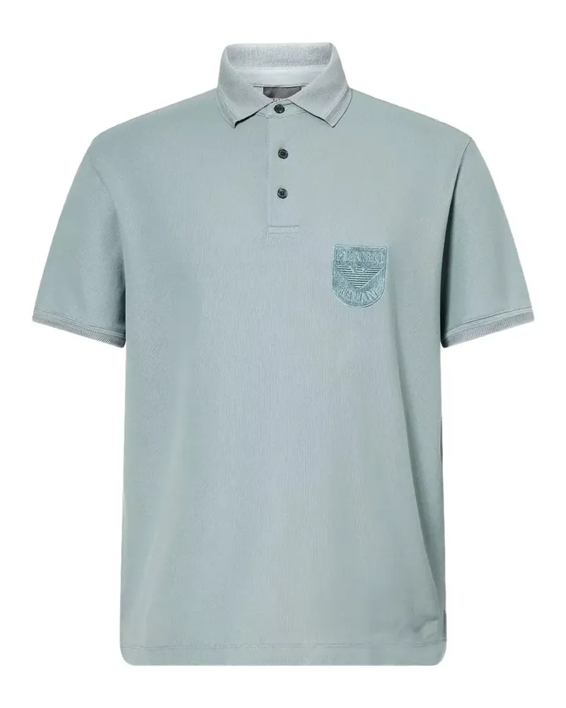 Emporio Armani logo-patch polo shirt - Blau Blau