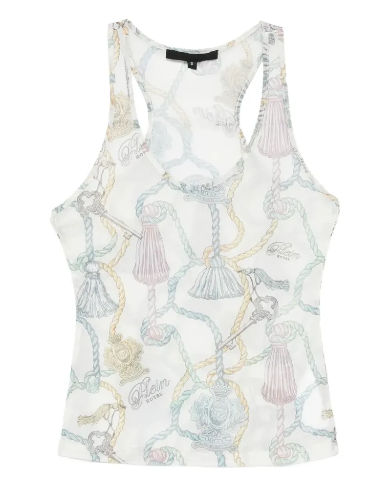 Philipp Plein Tanktop mit Seil-Print - Weiß Weiß