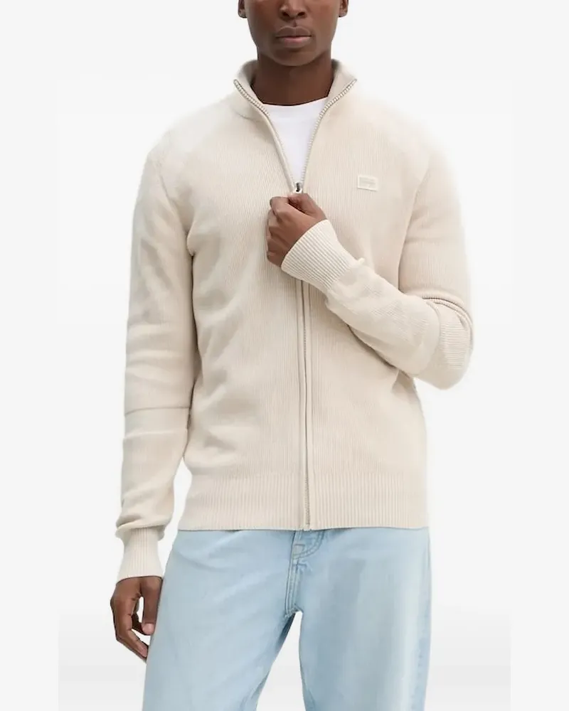 G-STAR RAW Gerippter Cardigan mit Reißverschluss - Nude Nude