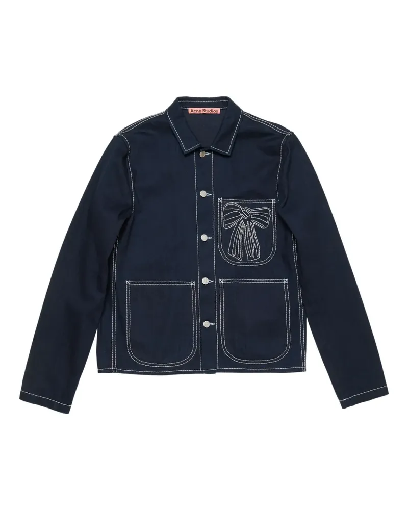 Acne Studios Jeansjacke mit Schleifenstickerei - Blau Blau