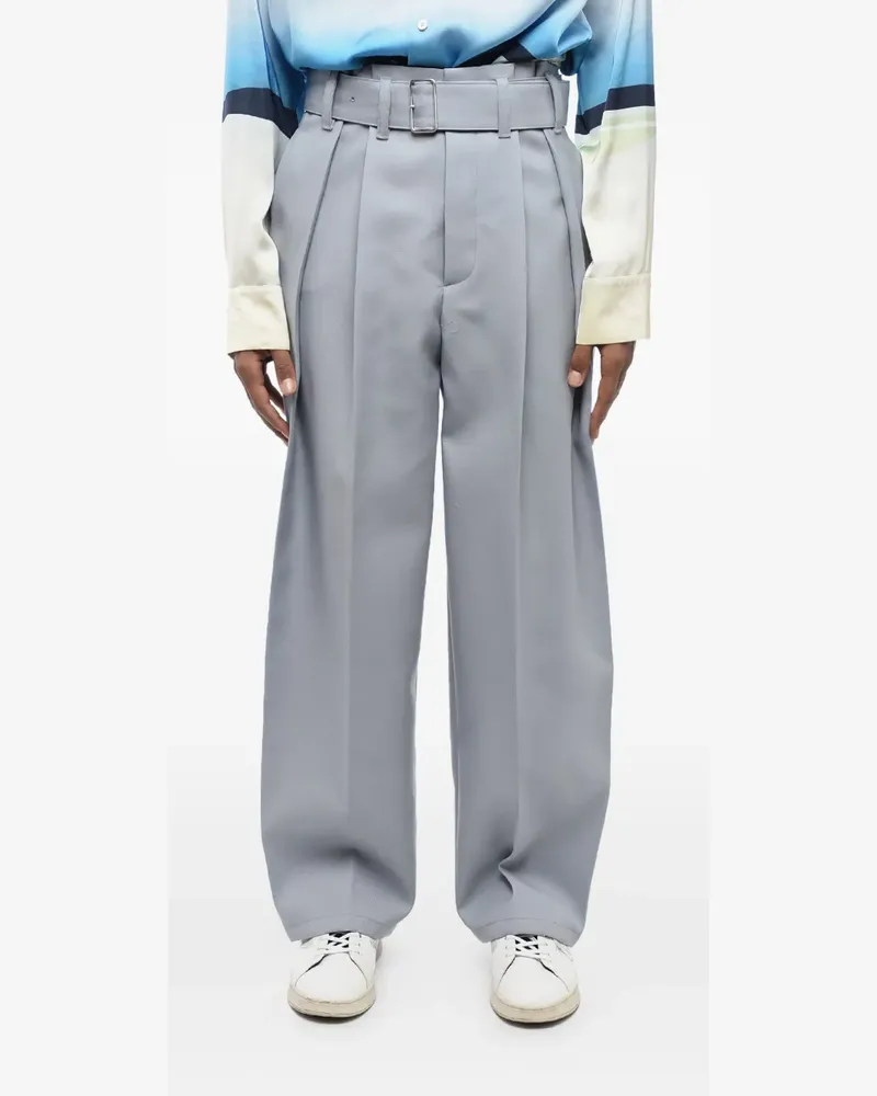 Jil Sander Plissierte Hose mit Gürtel - Blau Blau