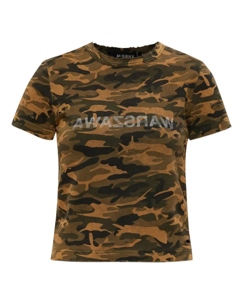 MISBHV T-Shirt mit Camouflage-Print - Braun Braun