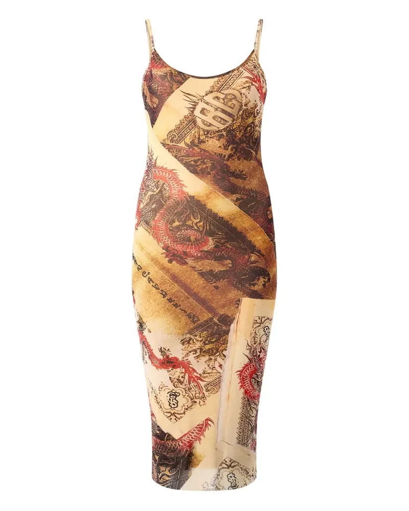Roberto Cavalli Kleid mit grafischem Print - Nude Nude