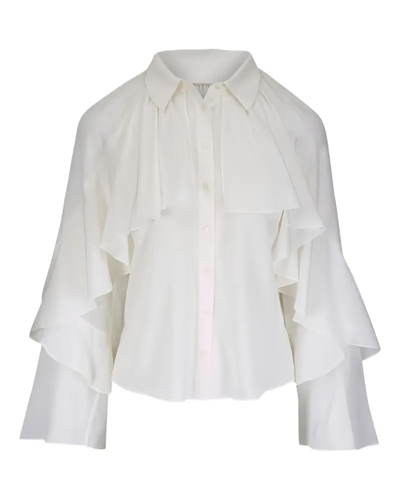 Veronica Beard Gerüschte Bluse mit Glockenärmeln - Nude Nude