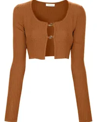 Blumarine Gerippter Cropped-Cardigan Braun