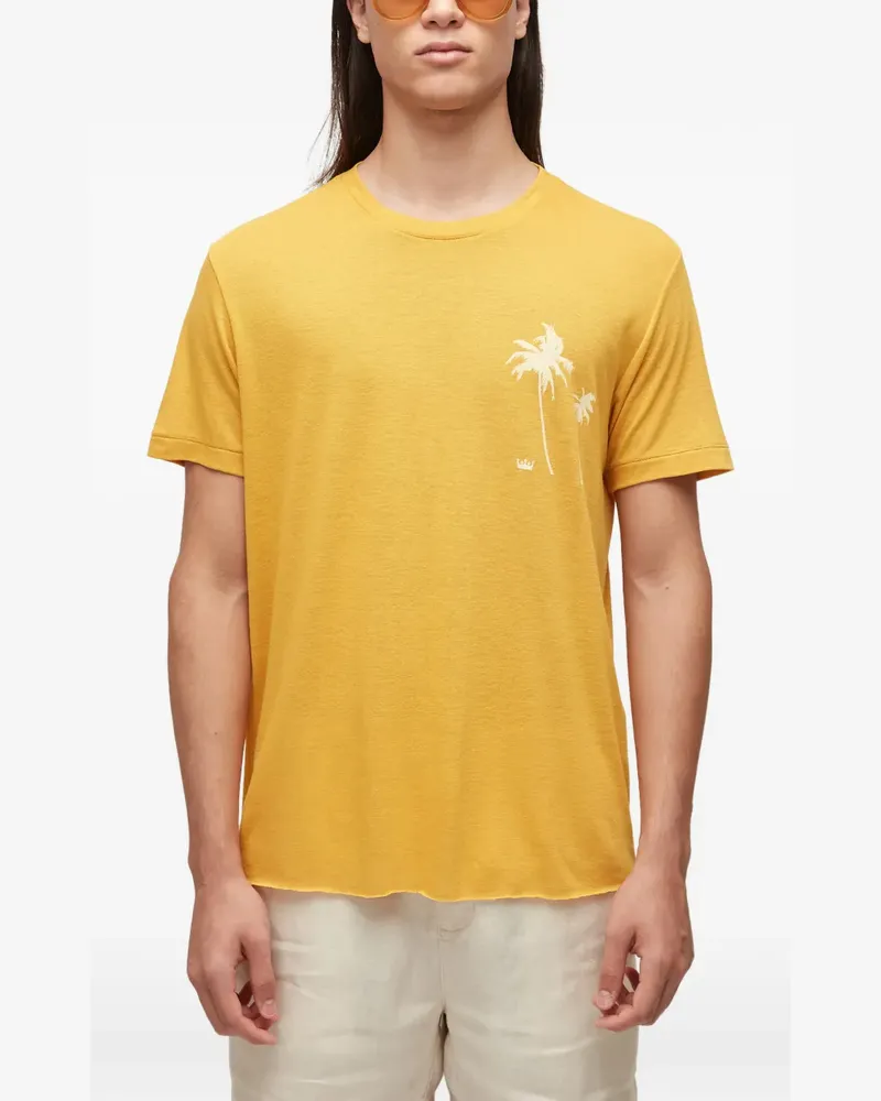 Osklen T-Shirt mit Palmen-Print - Gelb Gelb