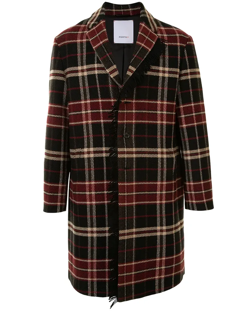 Ports V Einreihiger Mantel mit Karo - Mehrfarbig Mehrfarbig