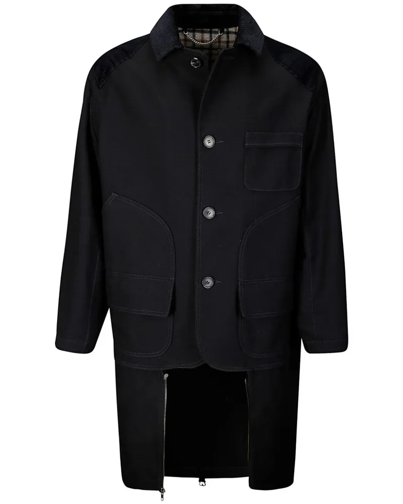 Maison Margiela Mantel mit Einsätzen - Schwarz Schwarz