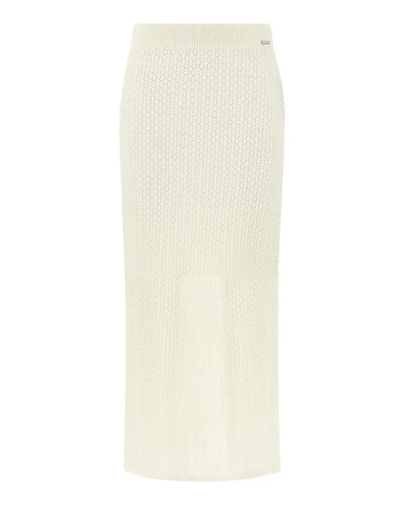 Paul & Shark openwork-knit linen midi skirt - Nude Nude