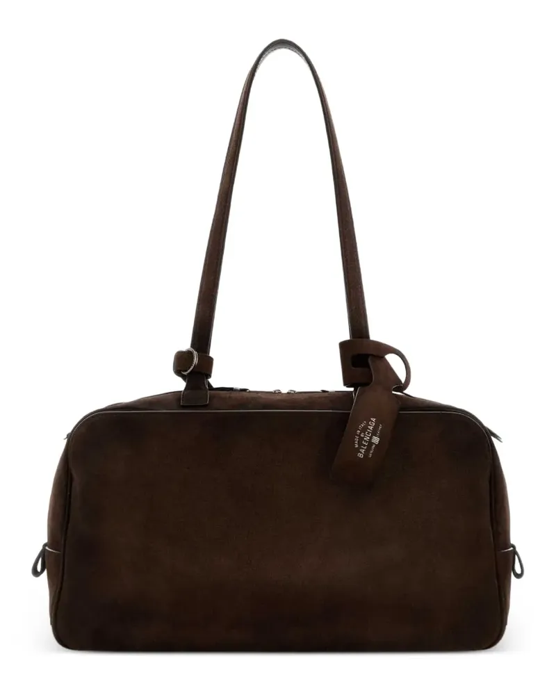 Balenciaga Mittelgroße Carrie Bowling Schultertasche - Braun Braun