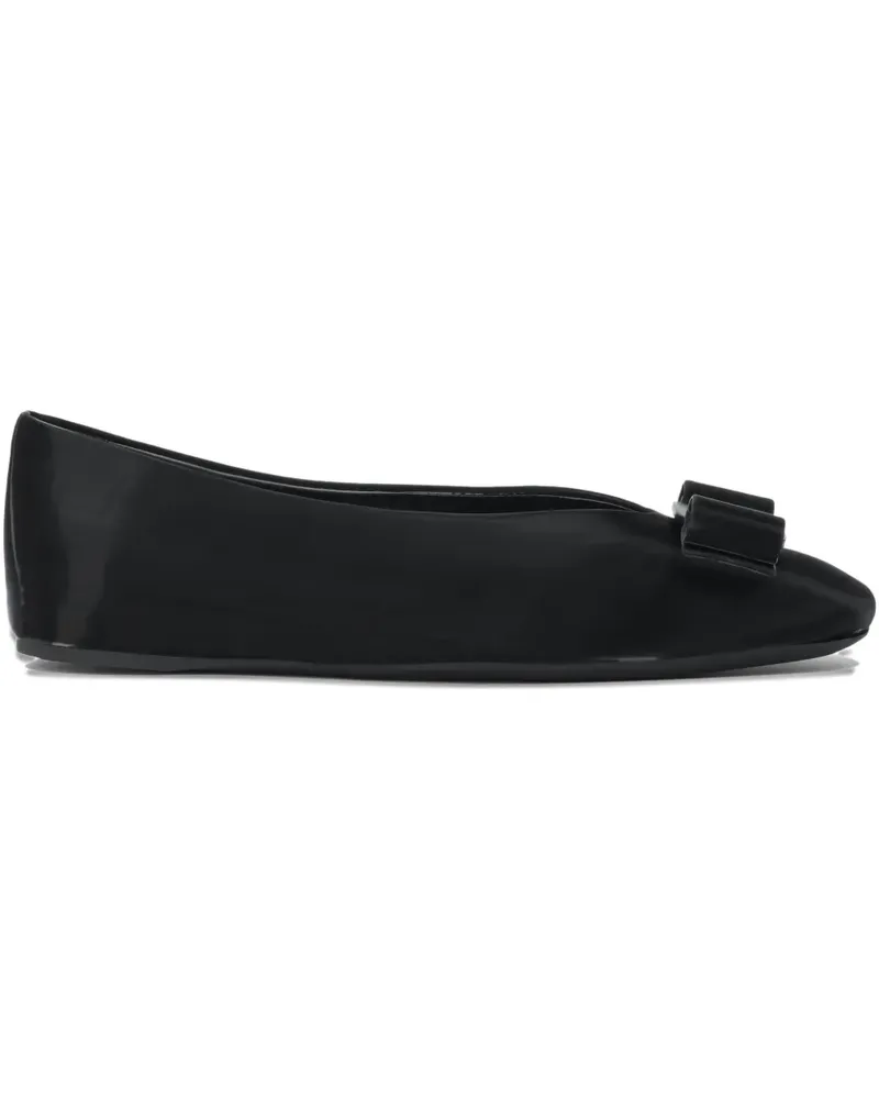 Ferragamo bow leather ballet flats - Schwarz Schwarz