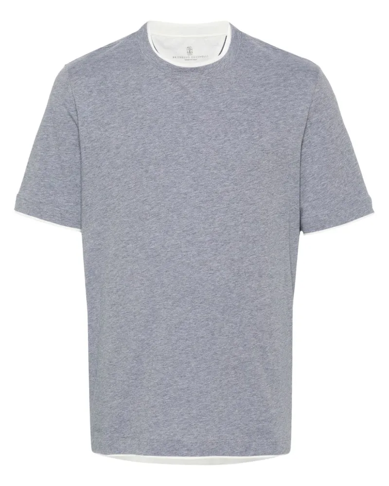 Brunello Cucinelli T-Shirt im Layering-Look - Grau Grau