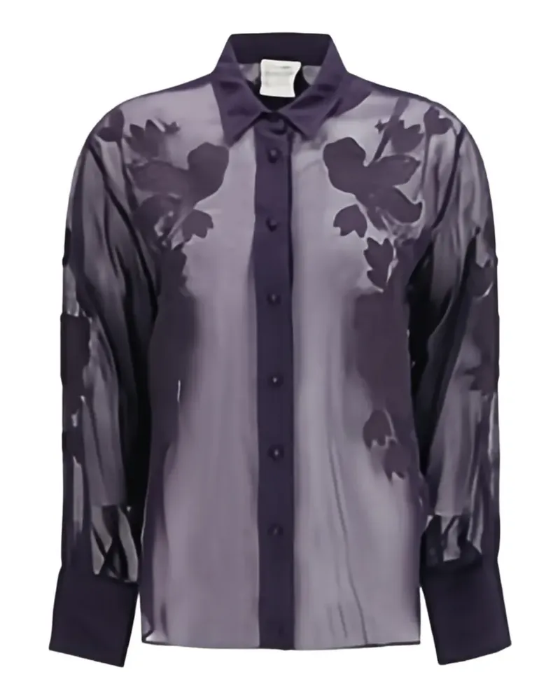 forte_forte Rock mit aufgestickten Blumen - Violett Violett