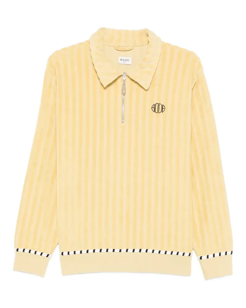 BODE vertical stripe zip polo shirt - Gelb Gelb