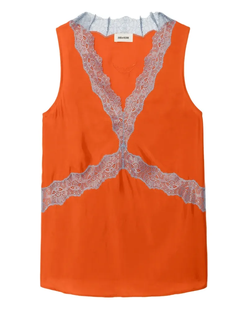Zadig & Voltaire Oberteil mit V-Ausschnitt - Orange Orange