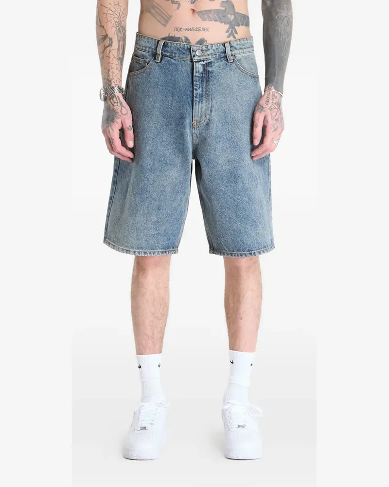 Daily Paper embroidery denim shorts - Blau Blau