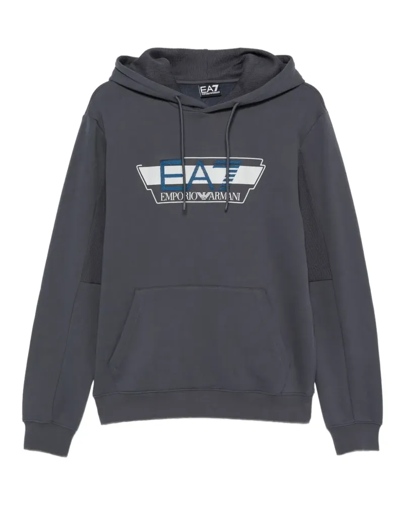 EA7 Hoodie mit Logo-Print - Grau Grau