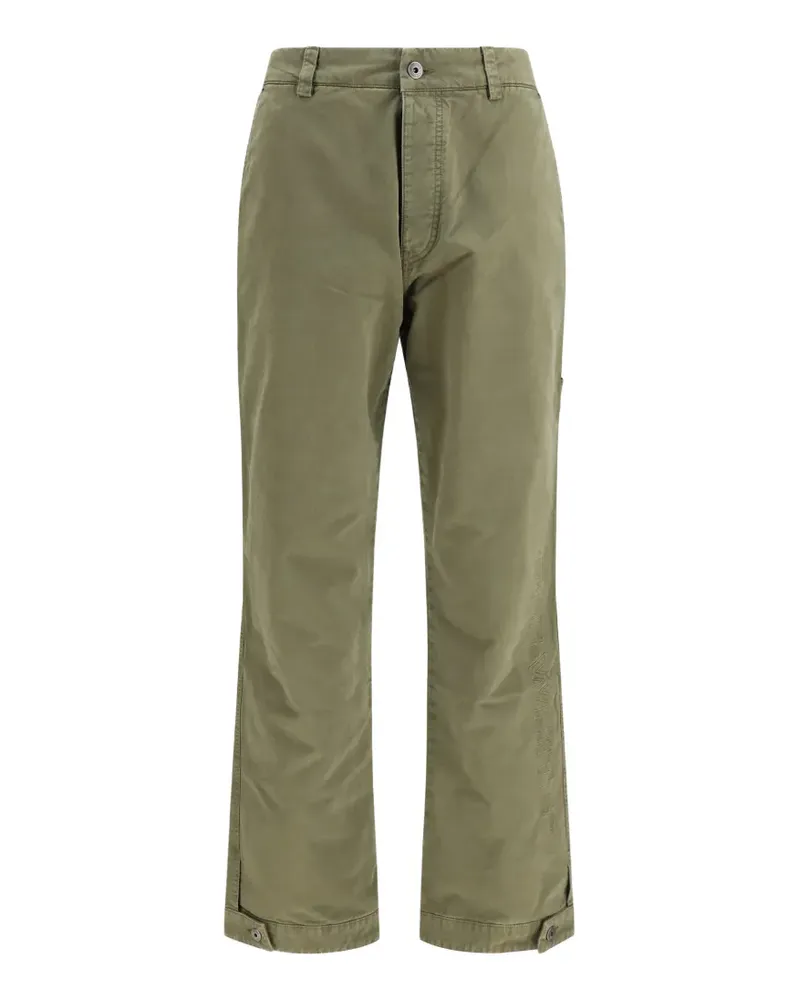 OFF-WHITE straight-leg cotton trousers - Grün Grün