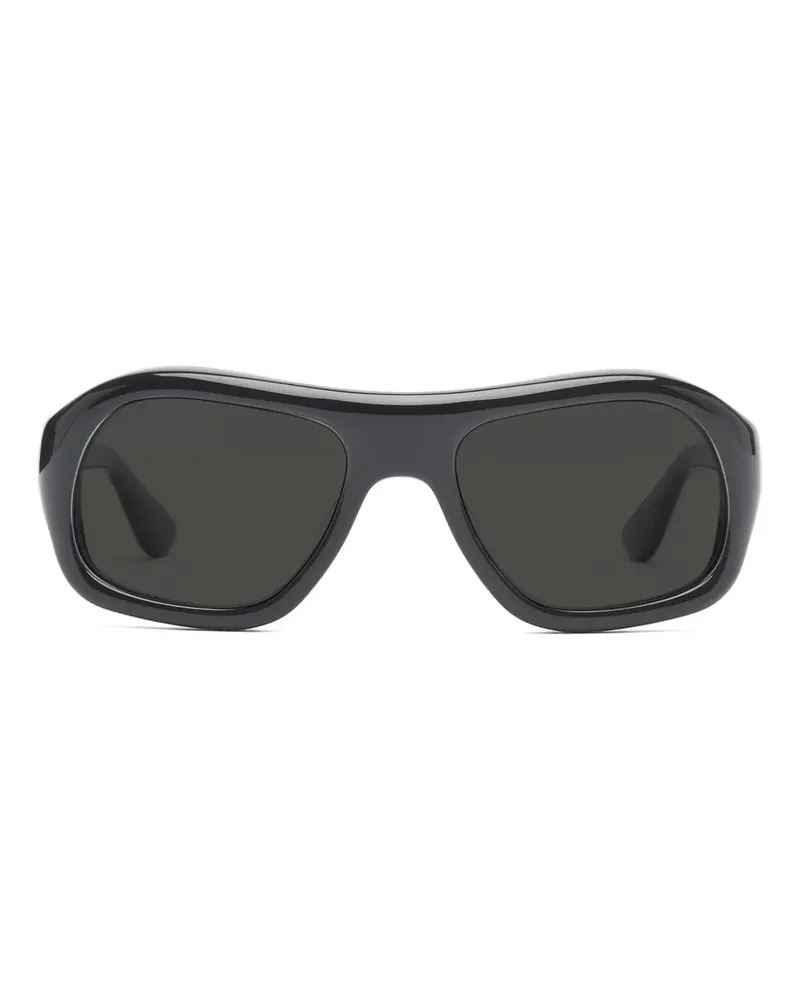 Port Tanger Sonnenbrille mit geometrischem Gestell - Schwarz Schwarz