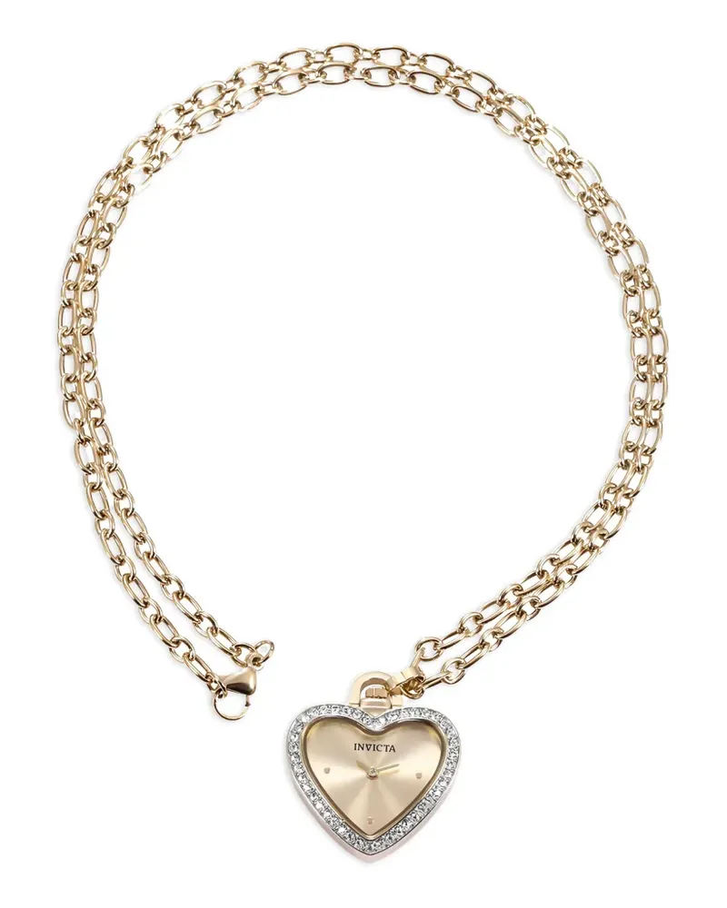 Invicta necklace heart-shaped crystal-embellished 28mm watch - Gold Gold