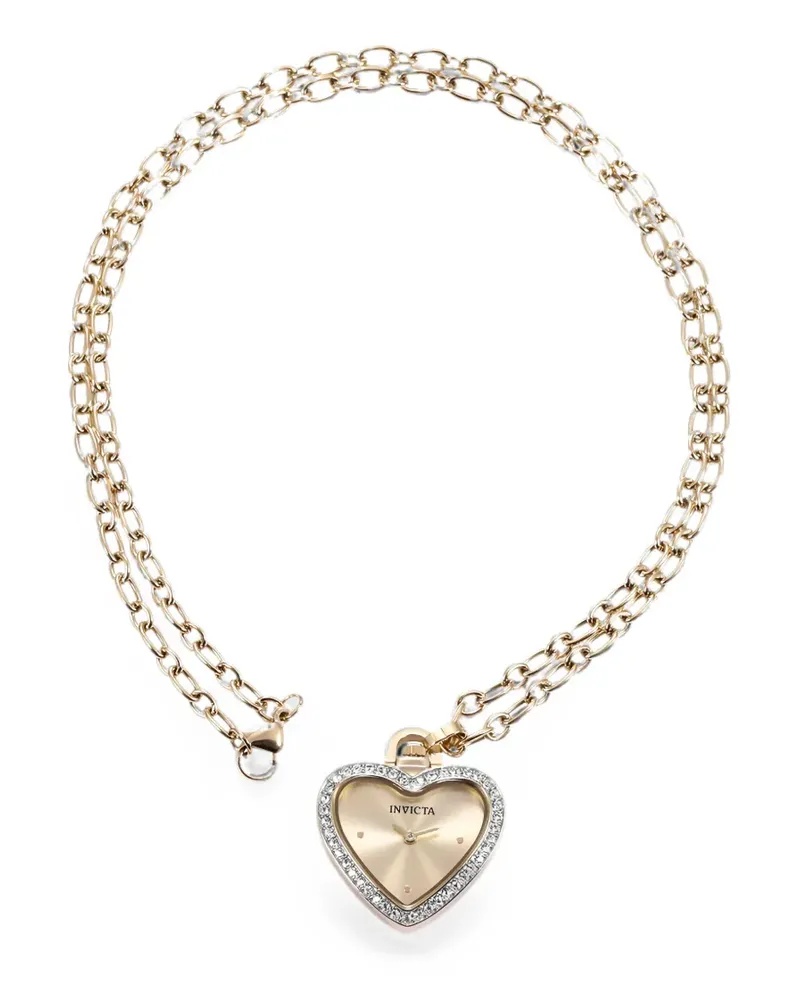 Invicta necklace heart-shaped crystal-embellished 28mm watch - Gold Gold