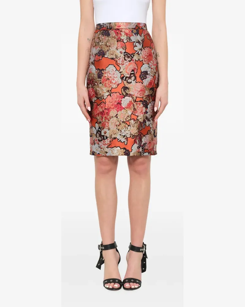 Givenchy Seidenrock mit floralem Jacquardmuster - Rosa Rosa
