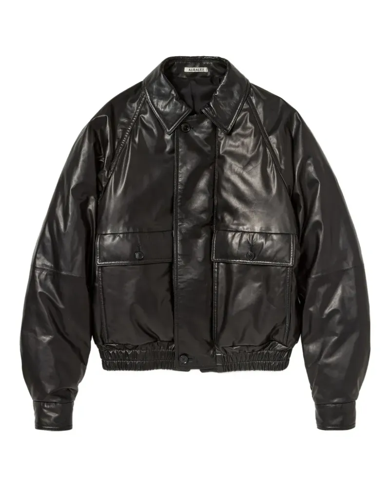 AURALEE Gefütterte Lederjacke - Schwarz Schwarz