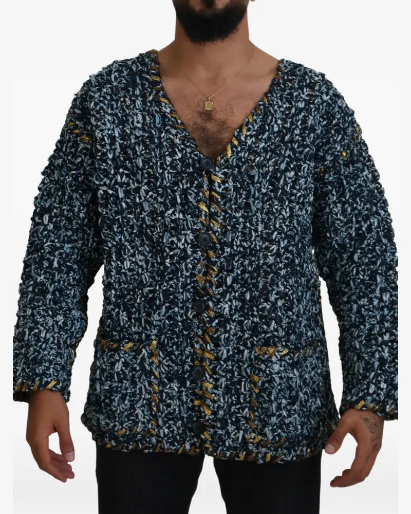 Dolce & Gabbana Grob gestrickter Cardigan - Blau Blau