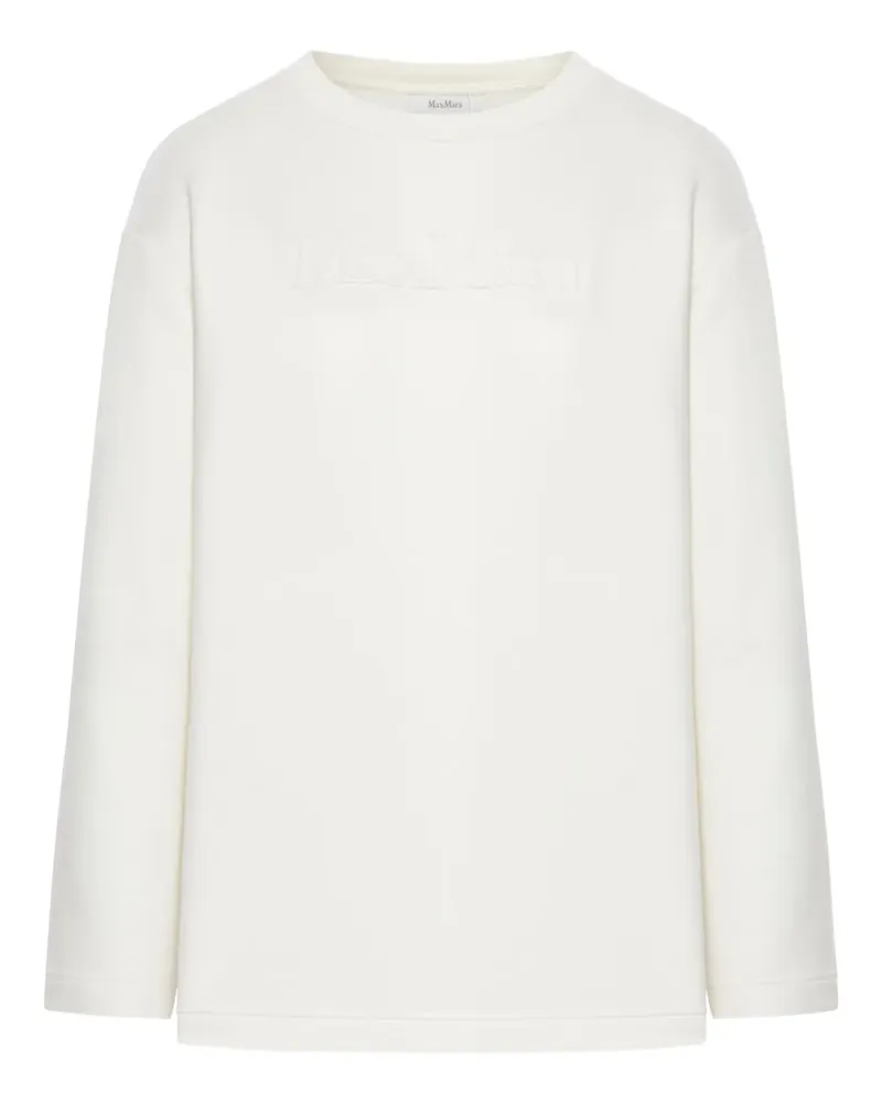 Max Mara Sweatshirt mit Logo-Prägung - Weiß Weiß
