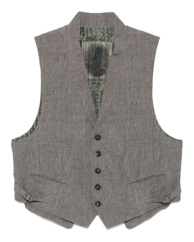 Ziggy Chen check-pattern waistcoat - Grau Grau