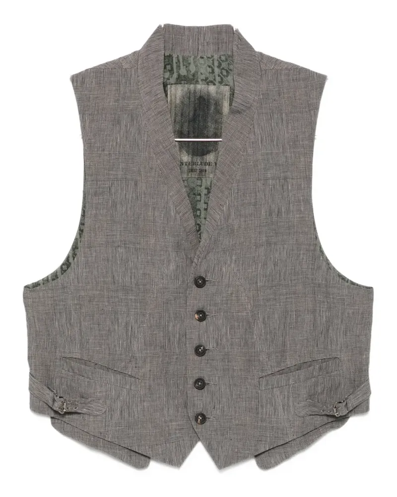 Ziggy Chen check-pattern waistcoat - Grau Grau