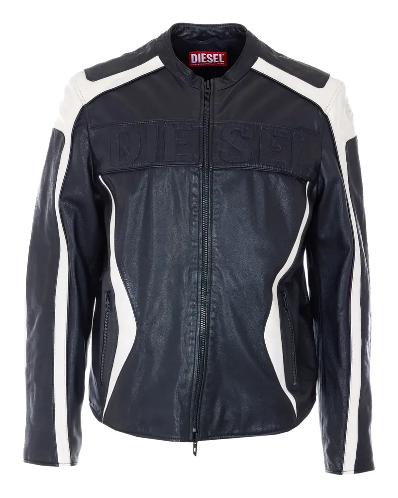 Diesel Adam logo-embossed zip-up jacket - Schwarz Schwarz