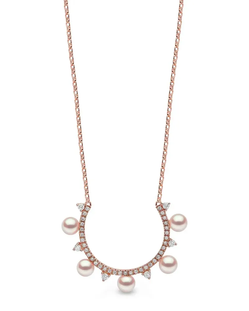 YOKO London Sleek Halskette mit Perle und Diamant - Rosa Rosa