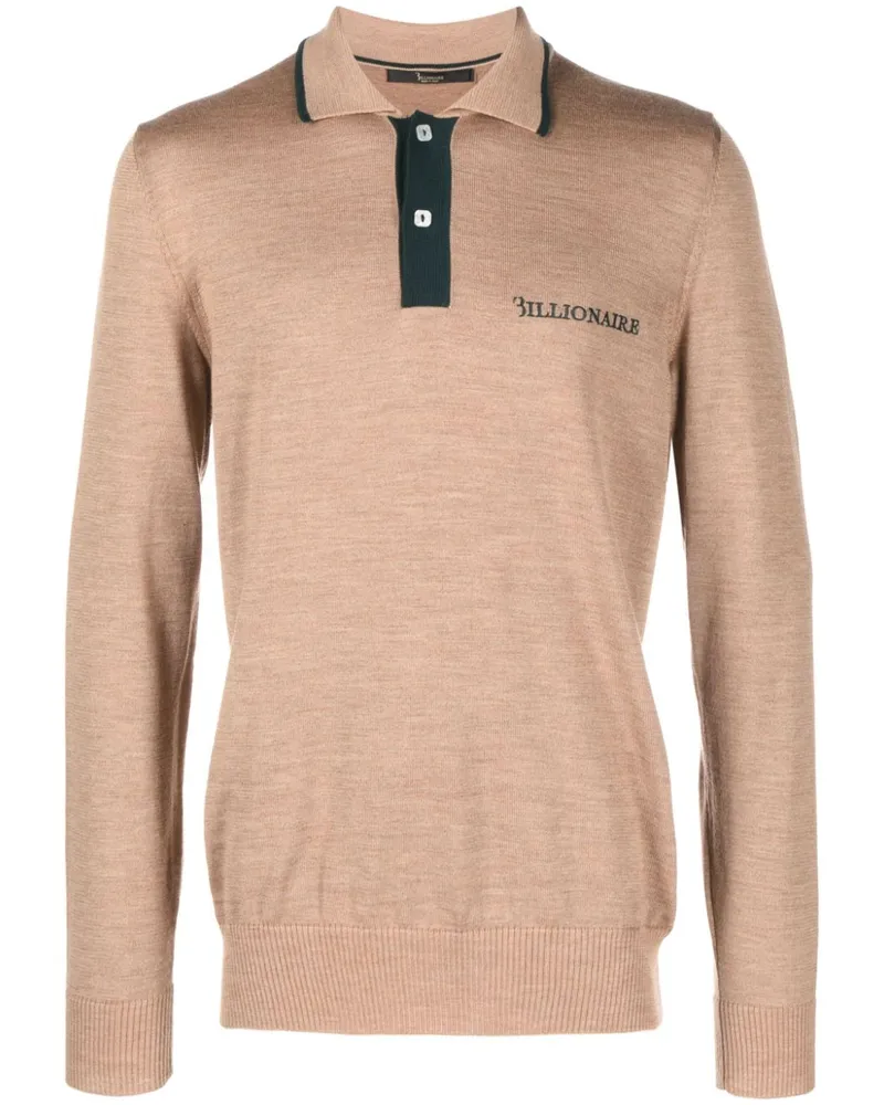 Billionaire Poloshirt mit Logo-Stickerei - Nude Nude