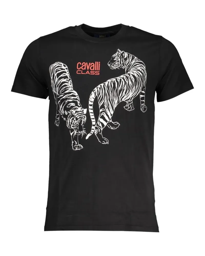 Roberto Cavalli tiger-print T-shirt - Schwarz Schwarz