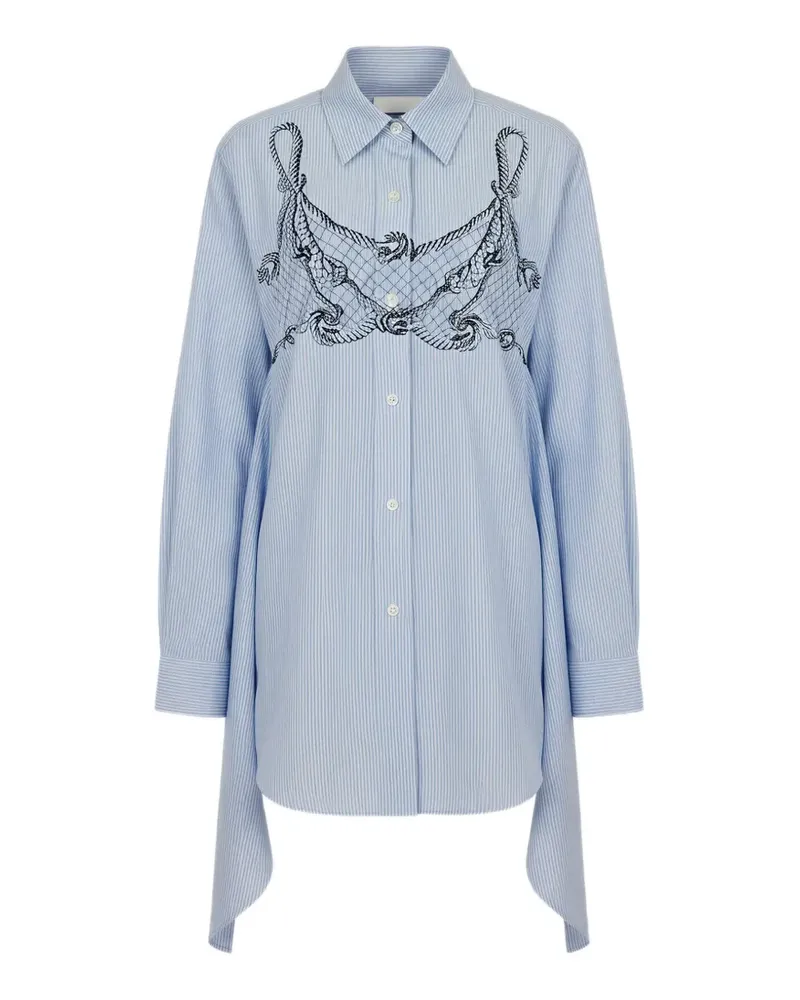 Monse rope-print striped dress - Blau Blau