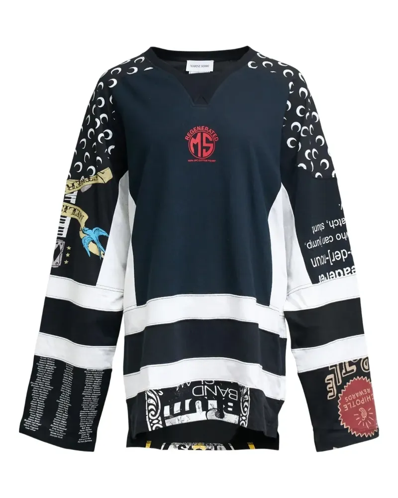 Marine Serre panelled top - Schwarz Schwarz